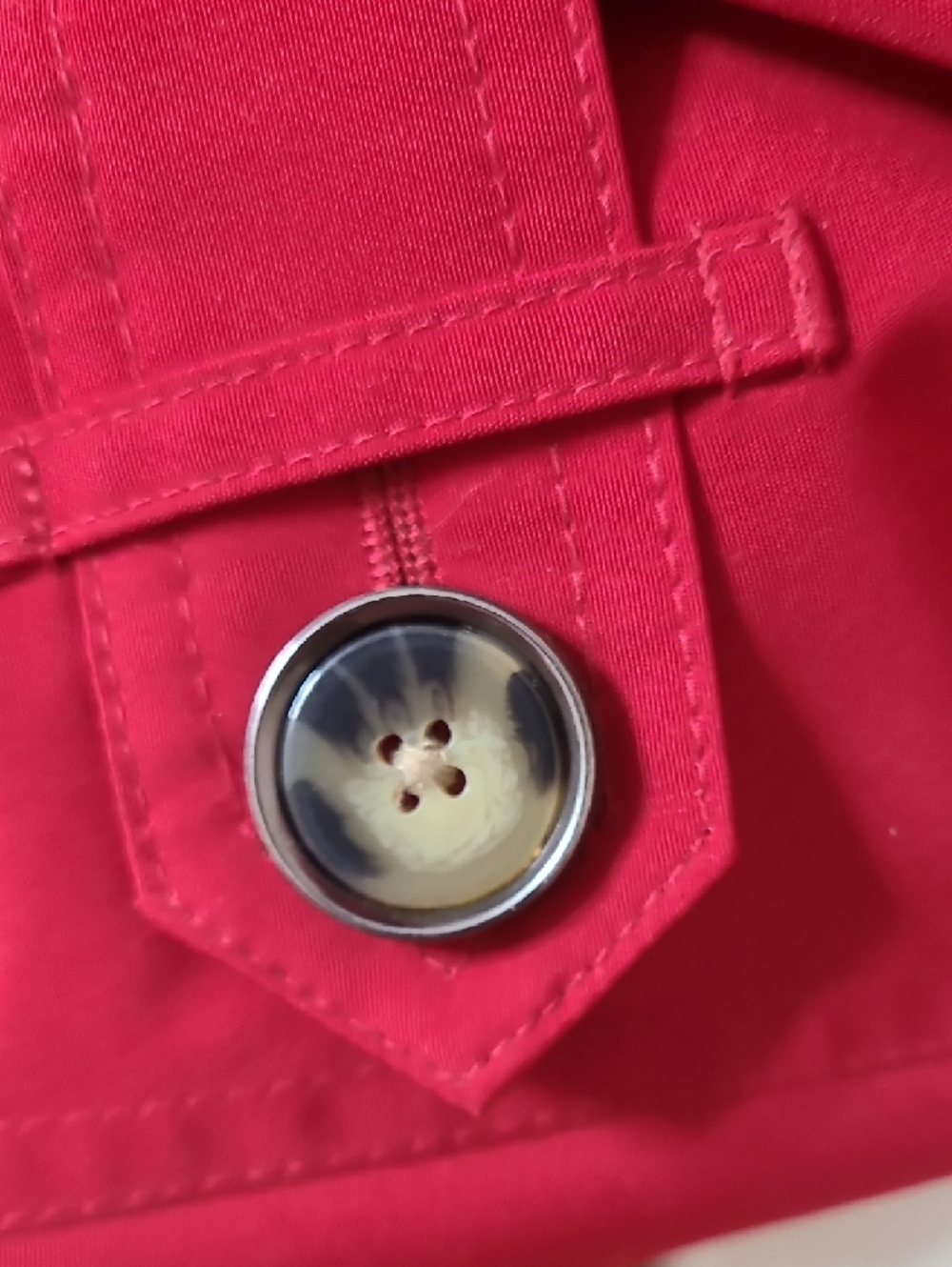 London Fog Crimson Red Trench with Waist Tie - Picture 8 of 12